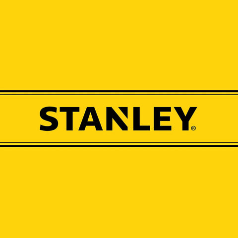 Yellow logo background with bold black text 'STANLEY' centered between thin black lines