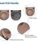 Two Pack Flush Pull Handles 1.38 Inch Hidden Recessed Copper Finish Furniture Grips With Screws For Cabinets Doors Drawers