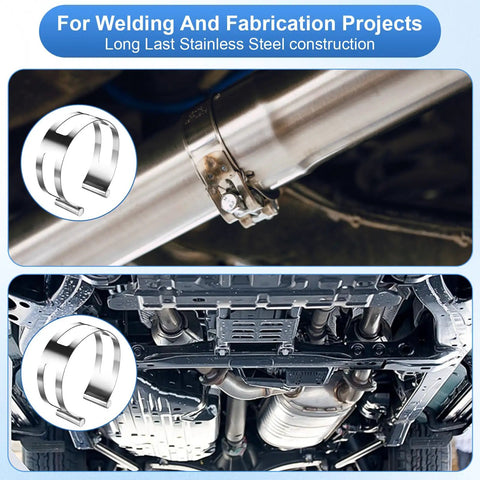 Beefy 3 Inch Stainless Steel Exhaust Clamp For Welding And Exhaust Pipe Repair Universal Fit Rust Resistant 304 Grade Easy Slip On Secure Clip