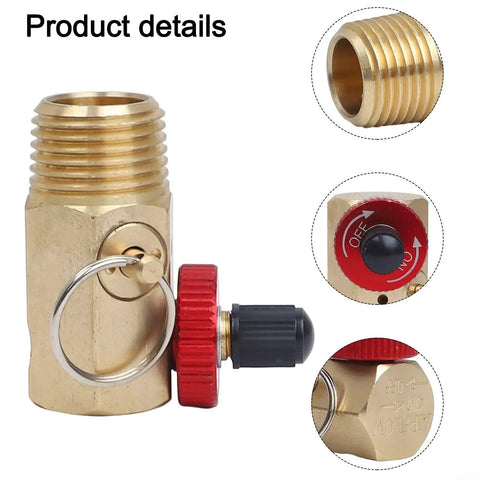 Heavy Duty Brass Air Tank Manifold With Shut Off And Relief Valves Half Inch NPT Port For Air Compressor details view