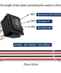 Diagram of remote lever switch with 25cm cable for 12V Electric Linear Actuator With 50mm Stroke 60N Load And Remote Lever Switch Mounting Bracket