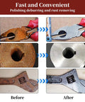 Before and after rust removal with 2 Inch Quick Change Sanding Discs Kit For Die Grinder And Drill, surfaces polished and clean.