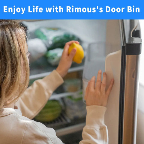 Person placing lemon in Right Side Fridge Door Shelf Bin Replacement For Fridge Door Fits RF263BEAESR RF261BEAESR