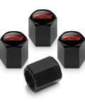 Black Tire Valve Caps With Permanent SS Logo, 4 Pack, Durable ABS Plastic With O-Ring Seal, Waterproof And Scratch Resistant