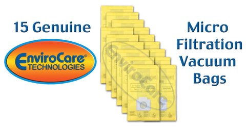 15 Genuine EnviroCare Technologies Micro Filtration Vacuum Bags for Kenmore C/Q 5055-50558 and Panasonic C5, tear-resistant