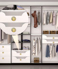 Closet featuring Crystal Drawer Knobs 30mm Diamond Glass Cabinet Pulls With Screws 30 Piece Gold Clear Hardware Set for cabinets.