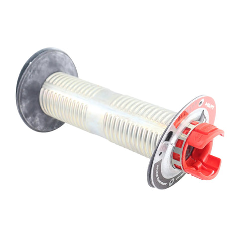 Firestop Speed Sleeve CP 653 2 Inch Round Cable Pathway Device in silver, showing durable airflow control design, side view.