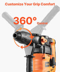 Beefy SDS-Max Rotary Hammer Drill With 1-9/16 Inch Capacity showing 360-degree control handle