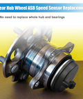 Rear Hub Bearing ABS Speed Sensor for Hyundai Santa Fe Veracruz and Kia Sorento 2WD with Black ABS Sensor Cap