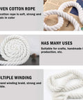 100 Percent Cotton Craft Rope Half Inch By 50 Feet Natural Beige For DIY Crafts Decor Garden Wedding Hanging Baskets Soft Yet Strong Eco Friendly Twine Cord displayed in various arrangements showcasing its texture and versatility.