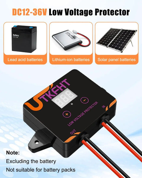 Badass Waterproof Dc 12-36V Low Voltage Protector And Battery Disconnect Switch For Solar Systems Lead Acid Lithium Batteries with LED display.
