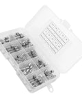 Straight Up 5Mm By 20Mm Glass Fuse Assortment Kit 100 Piece Clear Tube Collection with fuses in a clear storage box.