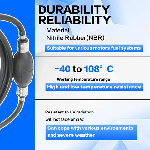 10 Ft Quarter Inch Nylon Braided Fuel Line Kit Ready To Install With Primer Bulb, Marine Quick Connectors, And Stainless Steel Clamps For Outboard Boats, RVs, And Yamaha Compatible 6mm Fuel Hose