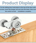 H530 Sliding Pocket Door Roller Assembly 2 Pack With Top Hanger Replacement Wheels installed on wood surface