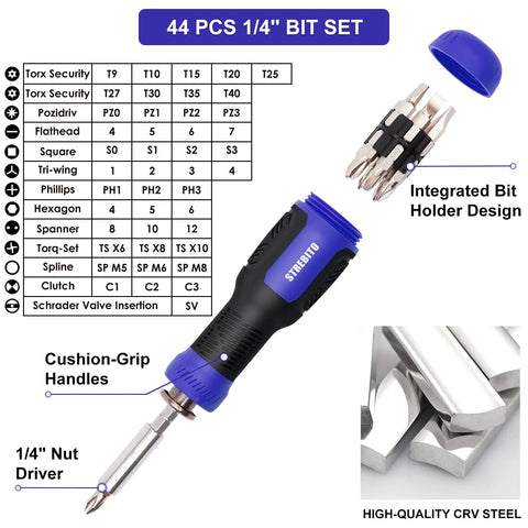 All In One Precision Screwdriver Set With 191 Piece Multi Bit Kit For Electronics And Home Repairs with bit set and details.