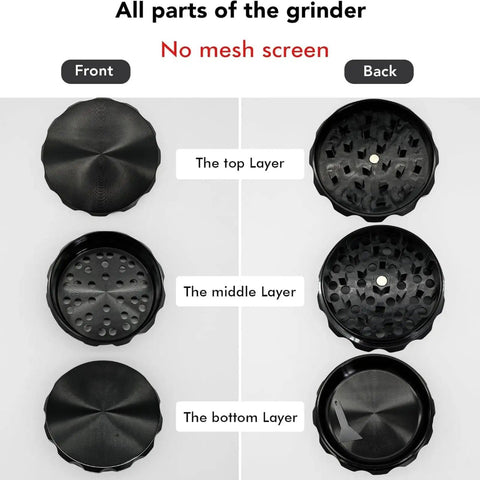 Image showing all parts of the 2.5 Inch Zinc Alloy Grinder With Magnetic Lid And Diamond Sharp Teeth No Screen Design For Pepper Salt And Coffee Beans The Kitchen Workhorse Easy Clean Heavy Duty Tool Built For Daily Use.