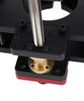 Close-up view of Heavy Duty Aluminum Router Lifting System Kit with brass insert, stainless gear for precise height adjustment.