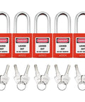 Key Alike Lockout Tagout Padlock Set Of 10 With Identical Keys And Two Keys Per Lock For OSHA Compliant Lockout Tagout Stations