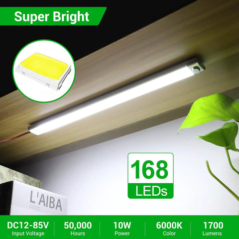 12V LED Interior Light Bar For Trailers And RVs, Ultra Bright 168 LEDs, 15.4 Inch Strip, 1700LM, mounted under cabinet