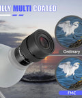 Dope Zoom Telescope Eyepiece 7.2-21.6mm 1.25 Inch FMC Optics comparison of ordinary vs FMC coatings with bird images