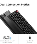 Top Shelf 75 Percent Wireless Mechanical Keyboard Featuring Backlit Double Shot PBT Keycaps And Bluetooth 5 2 Compatibility For Smooth Super Red Linear Switch Typing That Goes Hard, showing dual connection modes.