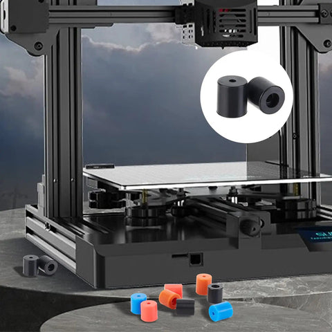 Sixteen Piece Silicone Heatbed Mount Set For 3D Printers Includes 0.63x0.63 And 0.63x0.71 Inch Leveling Pads, multicolor set