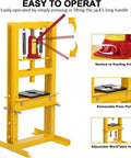 Heavy-Duty 6-Ton H-Frame Hydraulic Shop Press with adjustable height and removable press plate for garage use