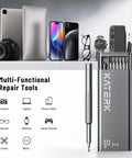 25 In 1 Precision Mini Screwdriver Set With Magnetic Tips For Glasses Laptop iPhone MacBook Computer Watch Xbox Switch And Electronics Ideal Fathers Day Gift For Men, shown with various electronic devices.