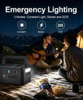 Kick Back With This 650W Portable Power Station, 576Wh LiFePO4 Battery, Fast Solar Generator For Camping, campsite lighting use.