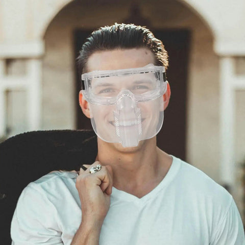 Heavy Duty Adjustable Welding Safety Goggles With Smooth Antifog Clear Lens For Rock Solid Industrial Eye Protection worn by smiling man