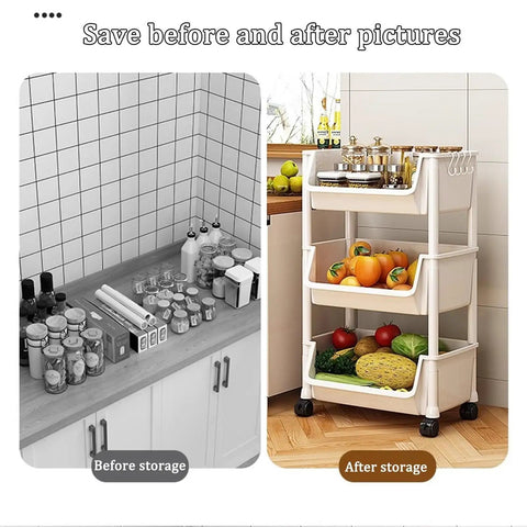Rolling Storage Cart With Sweet Smooth Rollers And Three Layer Utility Shelf Rack For Cluttered Closets And Take It Anyway You Want And Mobile Organizer For Bathroom Kitchen Bedroom Laundry