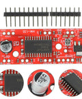 Plug And Play Easydriver Stepper Motor Driver Control Module For 4 6 8 Wire Motors With 150mA To 750mA Per Phase, 7V To 30V Power, Microstep Options Full Half Quarter Eighth, CNC Plastic Build on red PCB