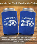 America 250th Celebration Beverage Cooler Set Of 2 Navy Insulated Drinkware For Parties And Tailgates Premium Neoprene Keeps Drinks Cold Longer Perfect For Fourth Of July Festivities