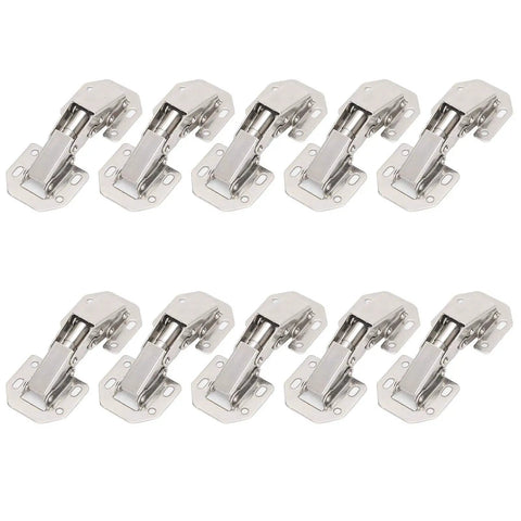 10 Pack No Drill Bridge Shaped Cabinet Hinges For 3 Inch Doors Easy Install Cupboard Hinges For Kitchen Cabinets Closets Bookcases