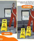 Six Pack 24 Inch Yellow Caution Wet Floor Signs Double Sided A Frame Bilingual Safety Warning Signs For Commercial Use