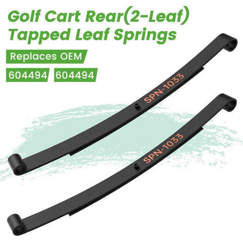 Heavy Duty Tapered Rear Leaf Springs Kit 2 Leaf for EZGO RXV 2008 2013 With Bushings U Bolts Nuts Sleeves OEM 603498 604494
