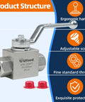 Three Eighths Inch High Pressure Hydraulic Ball Valve 4500 Psi No Leak Corrosion Resistant Heavy Duty NPT Standard For Rugged Industrial Use And Serious Plumbing Tasks, angled view