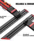 Adjustable Stair Tread Template Tool With Solid Aluminum Alloy Jig, No Assembly Required, shown close-up with laser-etched markings