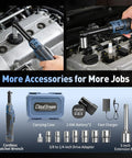 Cordless Electric Ratchet Wrench Three Eighths Inch 16V Power Tool, 40 Ft-Lbs Max Torque, with accessories and case