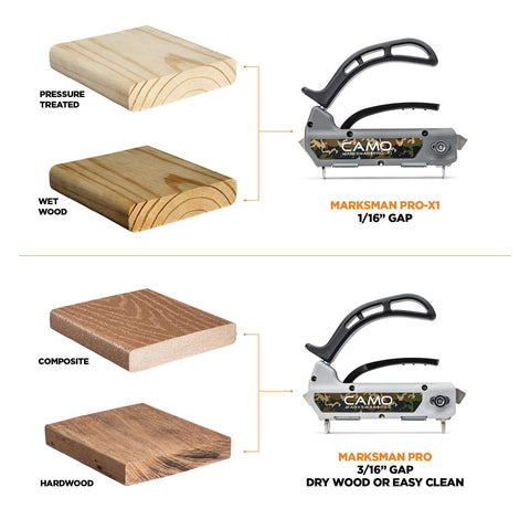 Marksman Pro-X1 Deck Fastening Kit With 700 Edge Screws And Bits for pressure treated and composite wood.