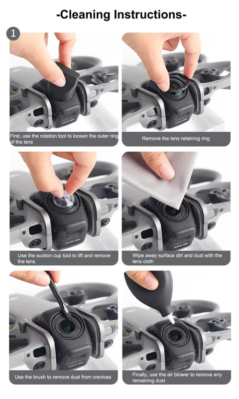 Optical Glass Lens Replacement For Avata 360 Drone Lens Cover With High Transparency Restores True Aerial Image Quality Ultra Clear Footage Includes Complete Installation Tools Easy To Replace And Install cleaning instructions