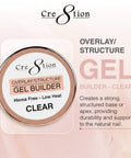 Overlay Builder Gel In A Jar Clear Low Heat Self Leveling Nail Extension Gel For Overlays And Apex Structure Hema Free TPO Free 0.3 Oz