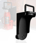 DEEAGLE shipping container jack lug with U-shaped handle; black metal, side view