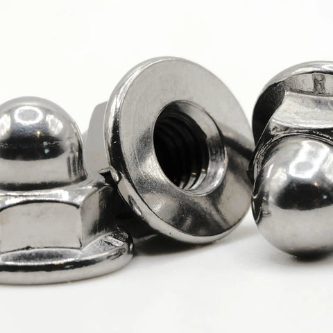 Volvo License Plate Screws And Nuts Kit With Tall Dome Acorn Heads, Stainless Steel Cap For Deep Insertion, Frameless Or Framed Install