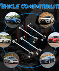 Toyota Heavy Duty Front And Rear Sway Bar Link Suspension Kit For Camry Highlander Avalon Venza And Lexus ES300 ES330 RX330 RX350 RX400h Replaces K90344 K90345 4Pcs Front And Rear Stabilizer Bar Links, metal rods shown with Toyota sedan compatibility