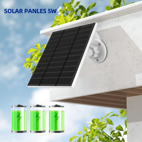 Outdoor Camera Solar Panel Charger 5W 5V With USB C And Plug For Spotlight Cam Plus And Stick Up Cam Pro Waterproof IP65