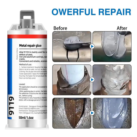 Beefed Up Heavy Duty Metal Repair Epoxy Glue 1.6 Oz For Metal Aluminum Steel Stone And Plastic All Purpose Adhesive application image