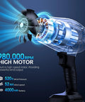 Beast Of A Cordless Leaf Blower With 980000 RPM Turbine Motor, showcasing internal motor components and airflow design
