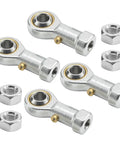 Four Pack PHSB4 Steel Rod End Bearings With 1/4 Inch Bore And 1/4-28 Right Hand Female Thread pre-lubricated for hydraulic cylinders.