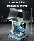 Air Desktop CNC Machine With Makera CAM For Makers Enclosed Mini CNC Mill, showing dimensions and work area.